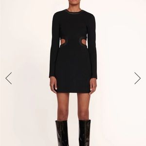 Staud - MINI LONG SLEEVE DOLCE DRESS BLACK